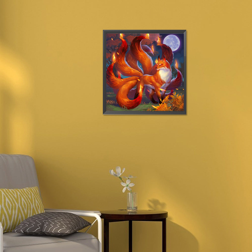 Nine-Tailed Fox - Full Round Drill Diamond Painting 30*30CM