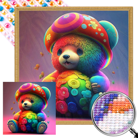 Colorful Bear - AB Round Drill Diamond Painting 40*40CM