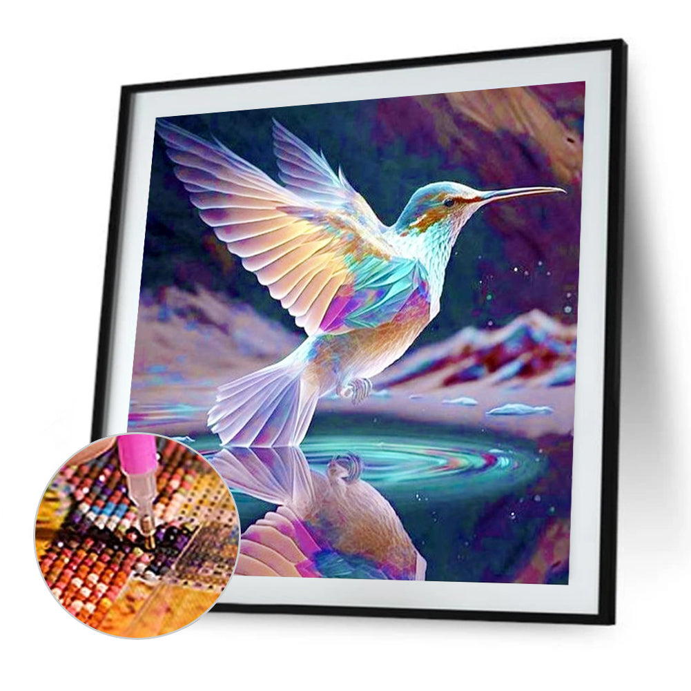 Glazed Kingfisher - AB Round Drill Diamond Painting 40*40CM