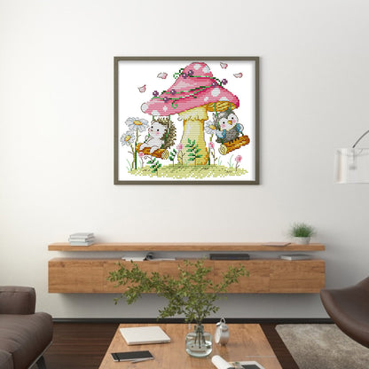 Forest Paradise - 16CT Stamped Cross Stitch 19*17CM(Joy Sunday)