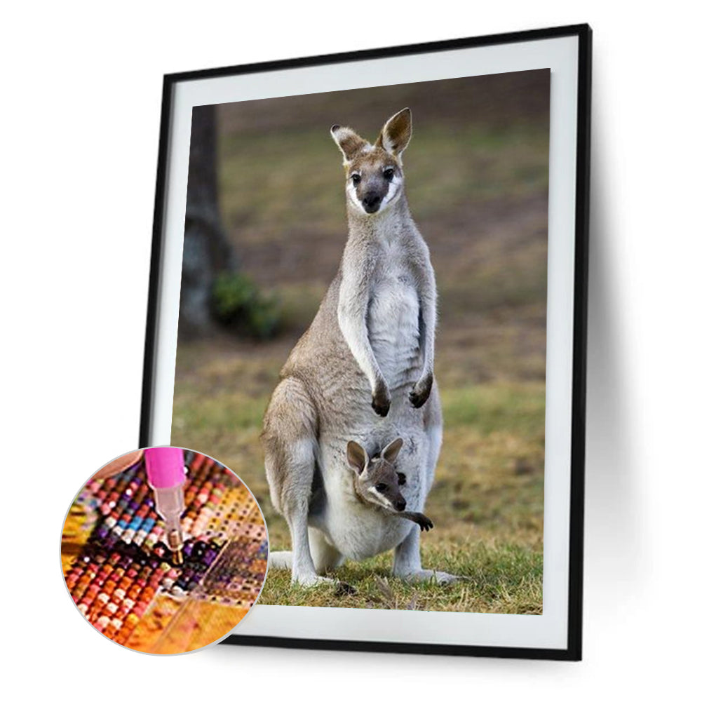 Parent-Child Kangaroo - Full Round Drill Diamond Painting 30*40CM