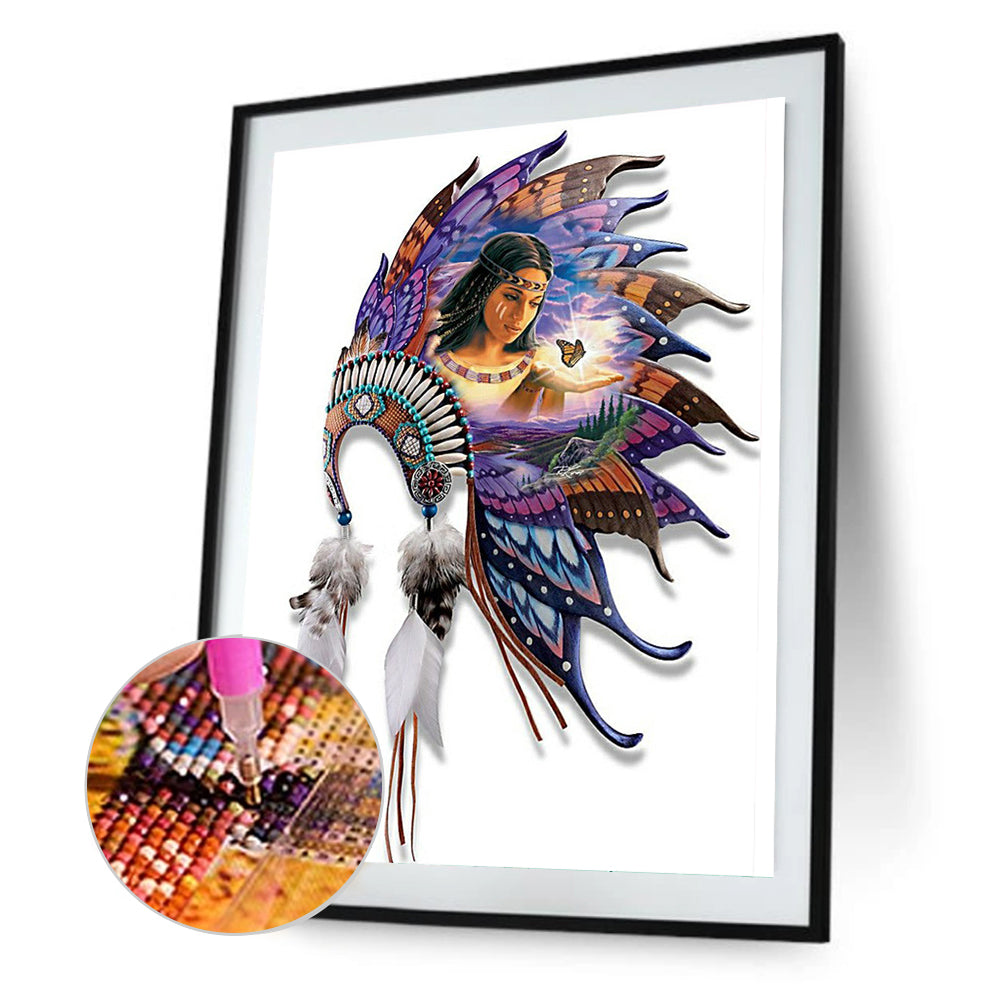 Indian Headdress - Full Square Drill Diamond Painting 30*40CM