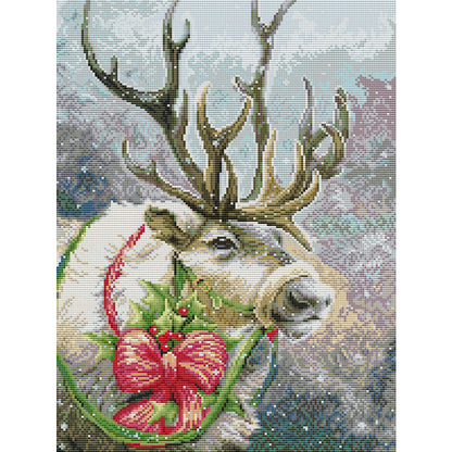 Christmas Elk - 14CT Stamped Cross Stitch 34*46CM(Joy Sunday)