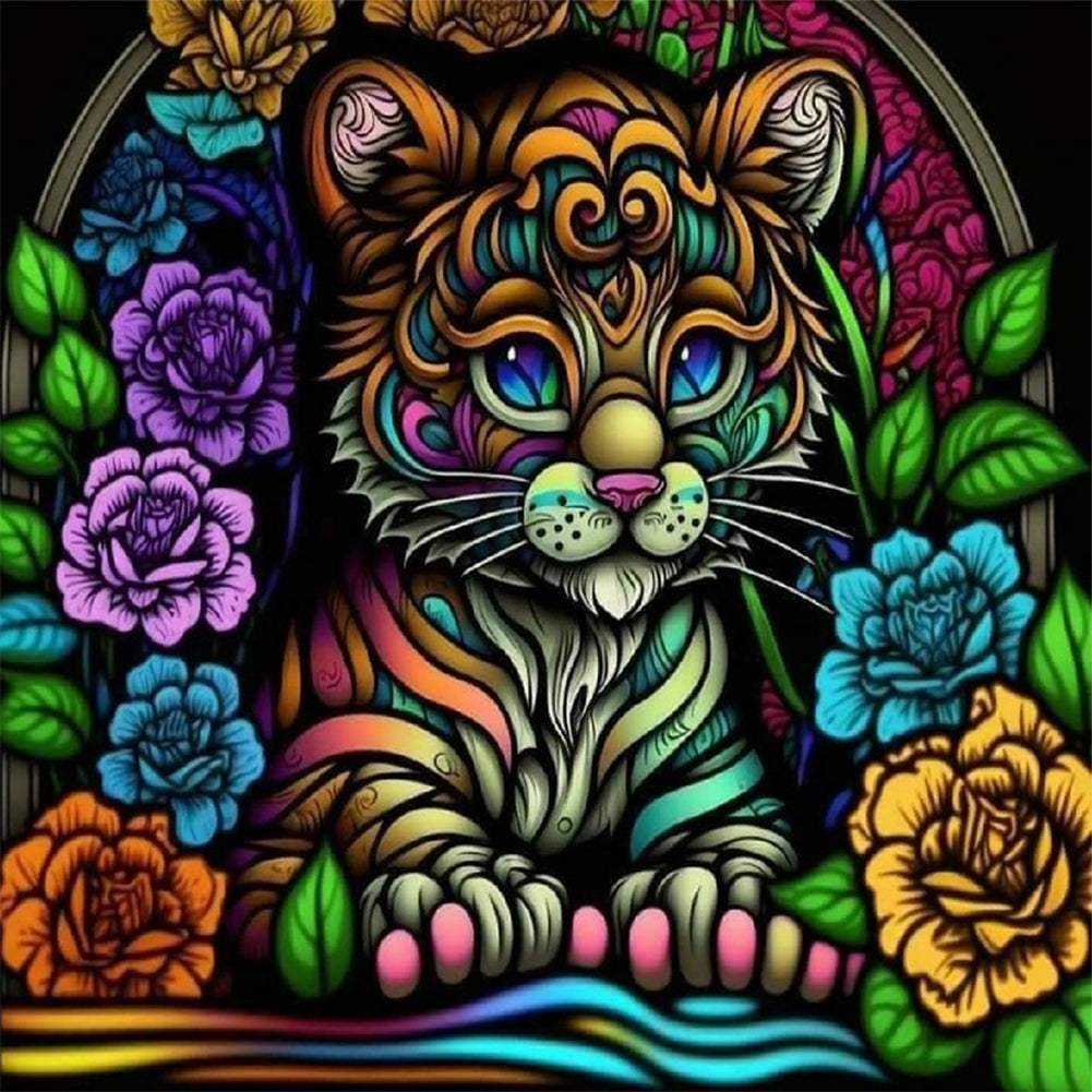 Little Tiger - Full Round Drill Diamond Painting 30*30CM