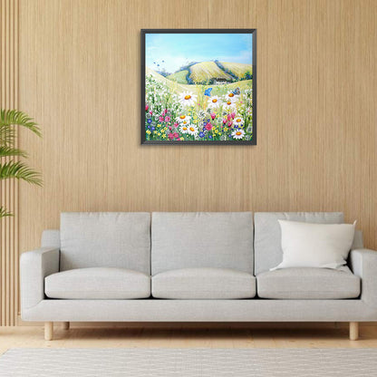 Hillside Wildflowers - Full Round Drill Diamond Painting 30*30CM