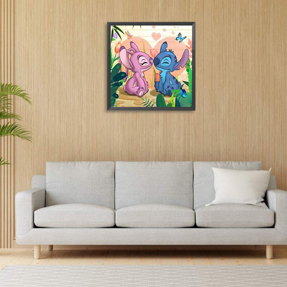 Stitch And Girlfriend - Full Round Drill Diamond Painting 30*30CM