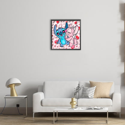 Stitch And Girlfriend - Full Round Drill Diamond Painting 30*30CM
