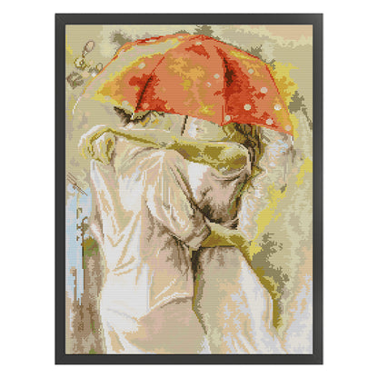 Under Umbrella - 14CT Stamped Cross Stitch 41*57CM(Joy Sunday)