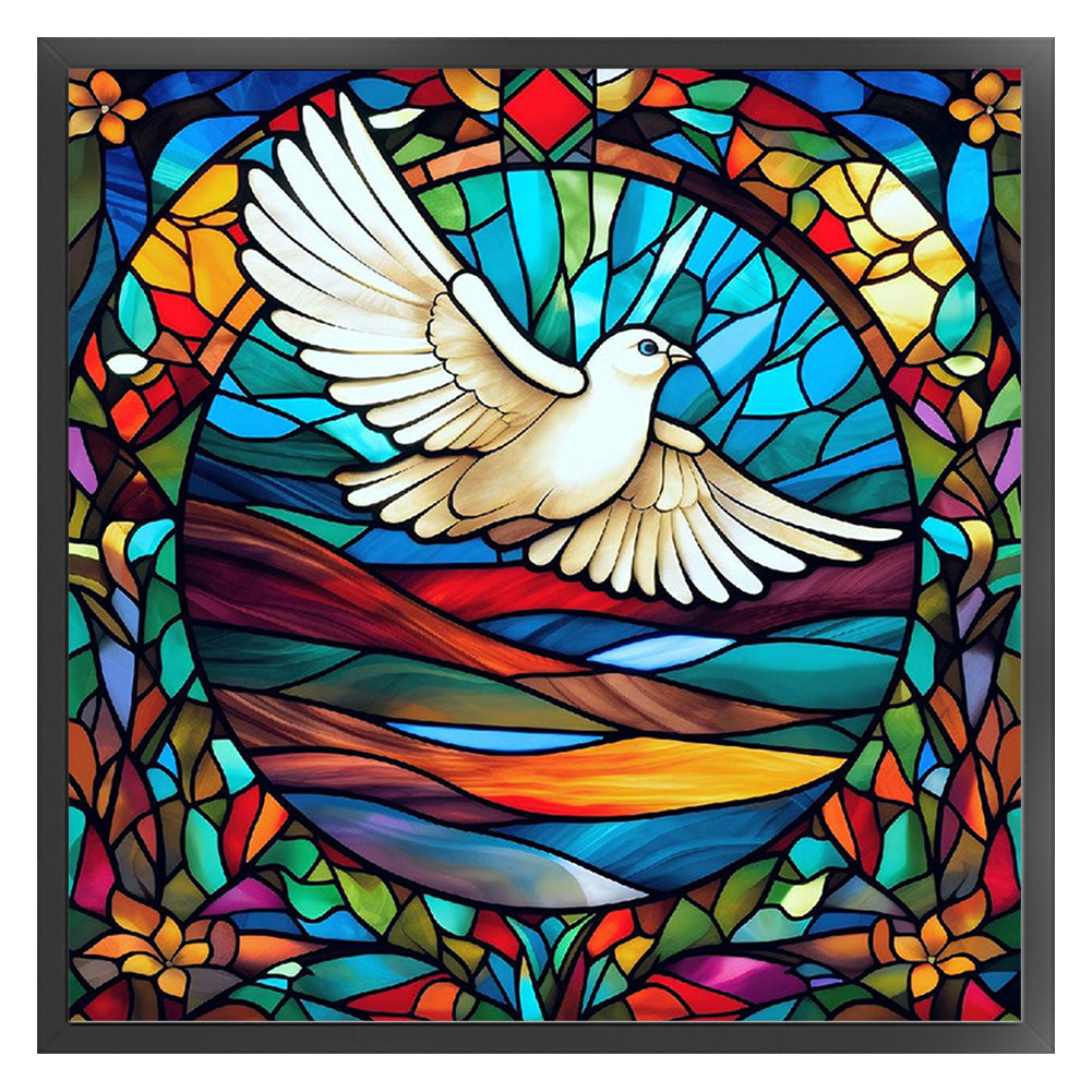 Glass Painting-White Dove - 11CT Stamped Cross Stitch 40*40CM