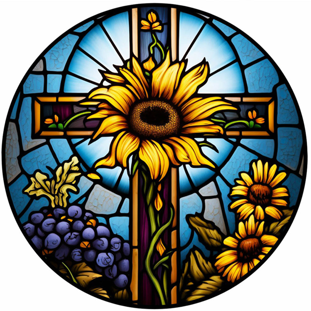 Glass Painting- - 11CT Stamped Cross Stitch 40*40CM