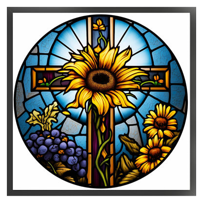 Glass Painting- - 11CT Stamped Cross Stitch 40*40CM