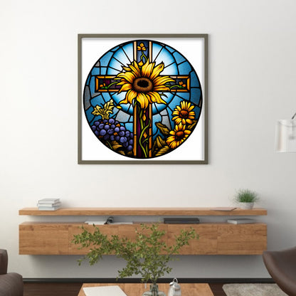 Glass Painting- - 11CT Stamped Cross Stitch 40*40CM