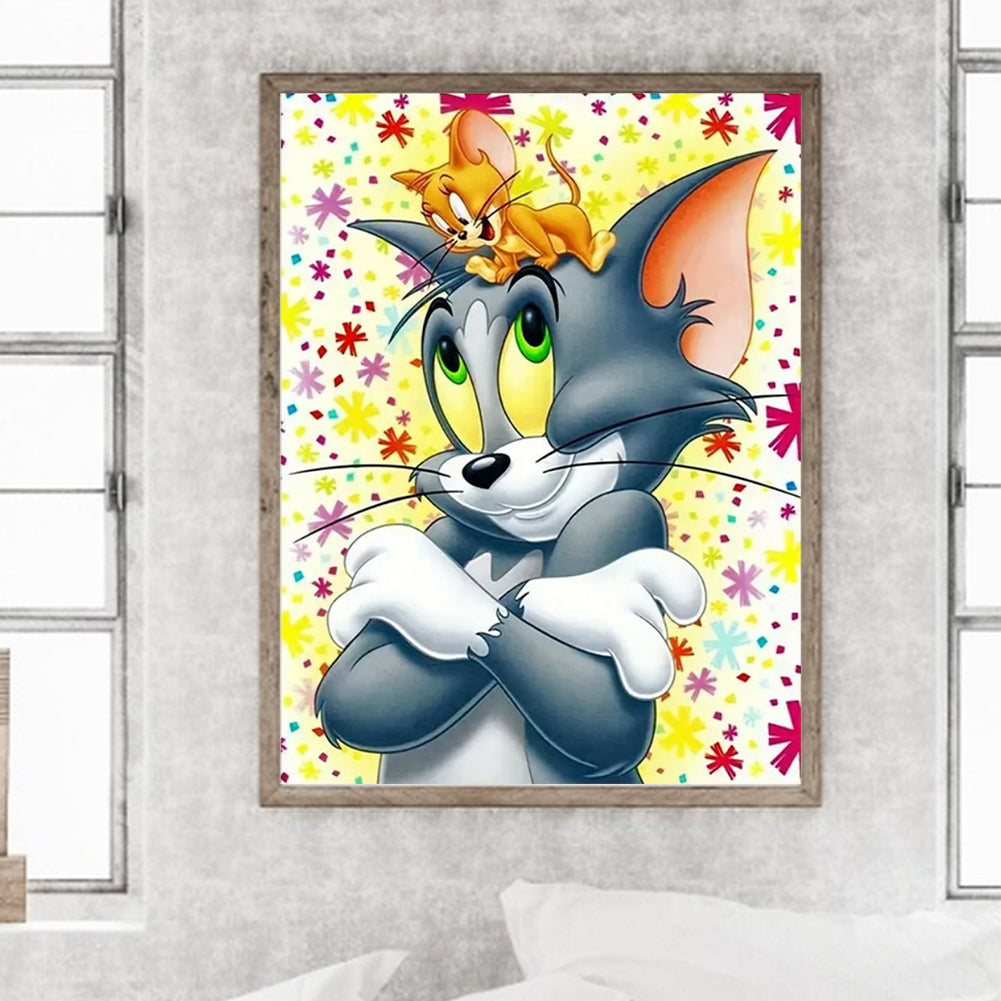 Cat And Mouse - Full Round Drill Diamond Painting 30*40CM