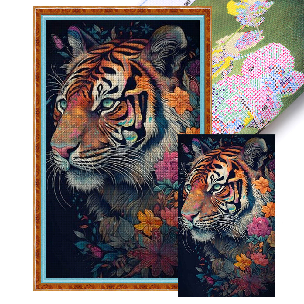 Tiger - 11CT Stamped Cross Stitch 40*65CM