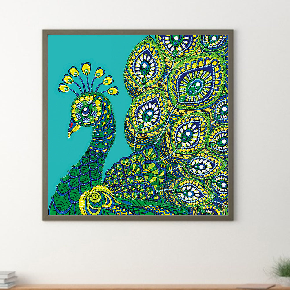 Peacock - Special Shaped Drill Diamond Painting 40*40CM