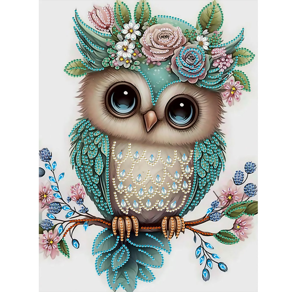 Owl - Special Shaped Drill Diamond Painting 30*40CM