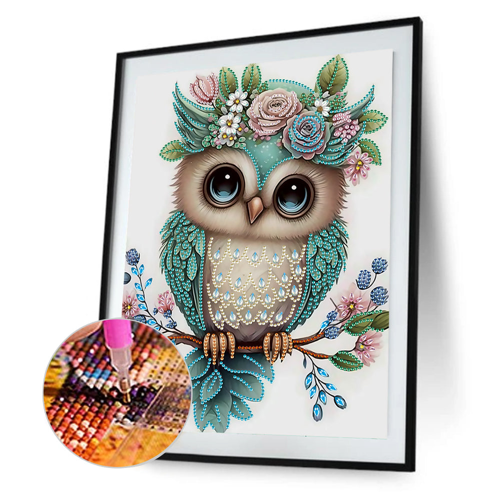 Owl - Special Shaped Drill Diamond Painting 30*40CM