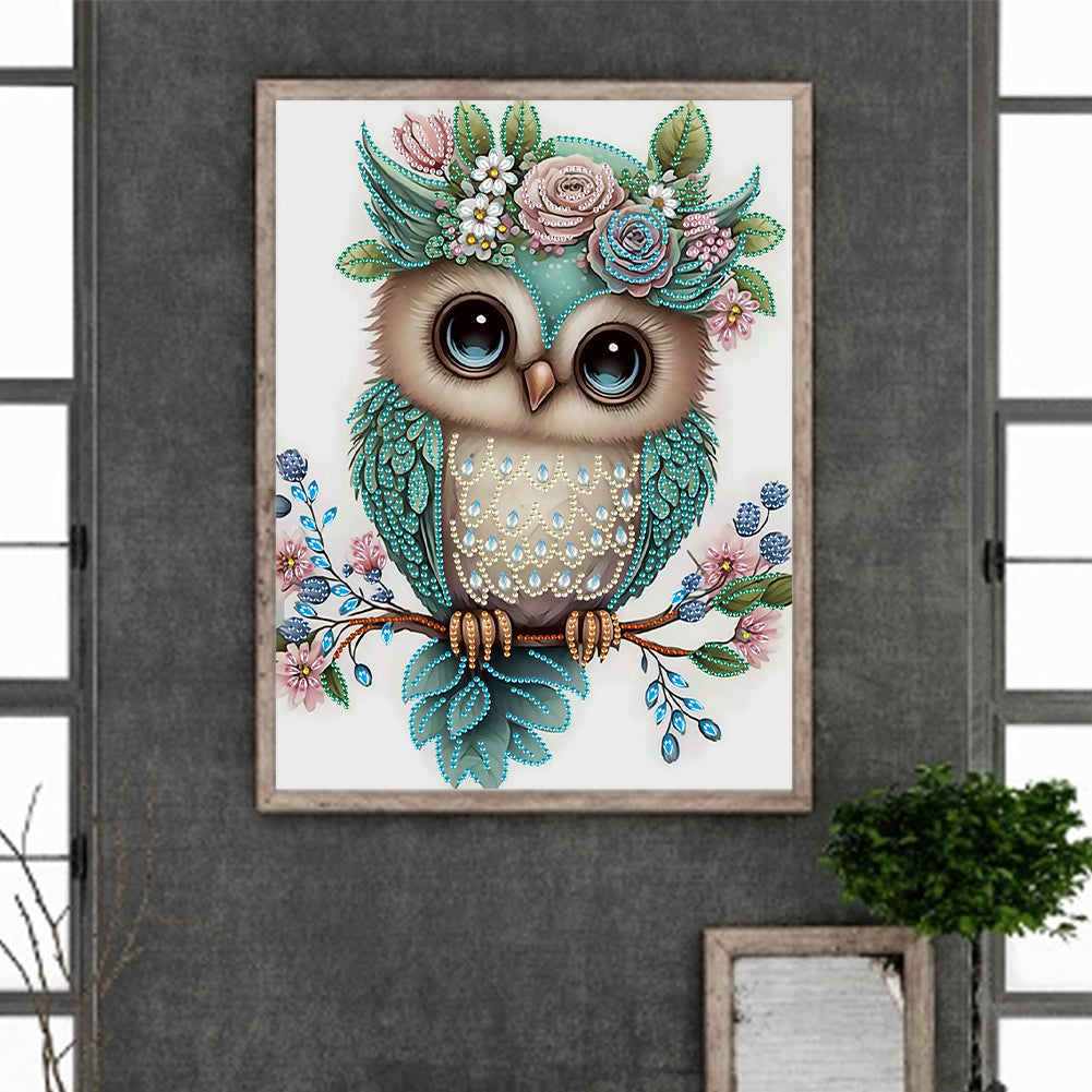 Owl - Special Shaped Drill Diamond Painting 30*40CM