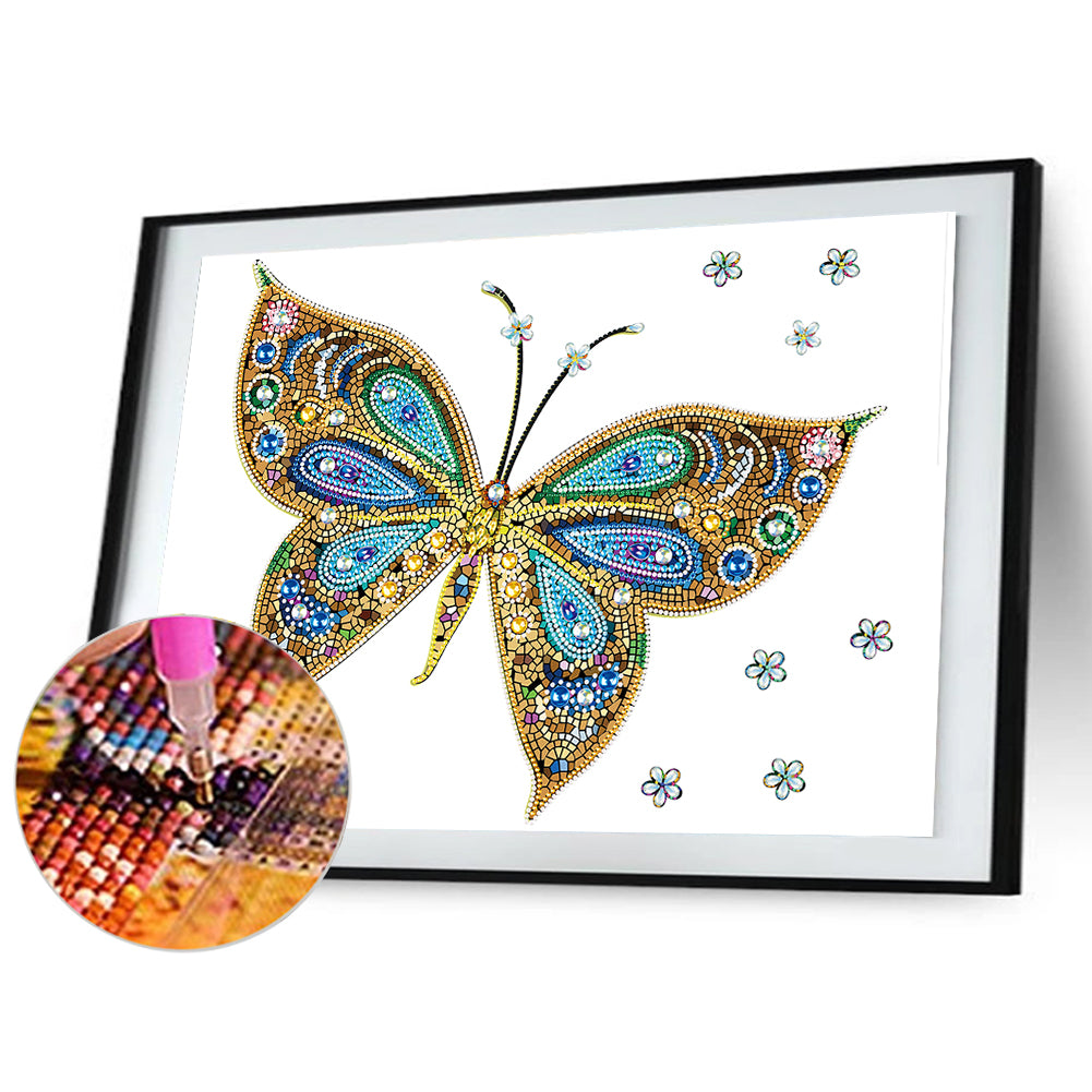 Colorful Butterfly - Special Shaped Drill Diamond Painting 55*40CM