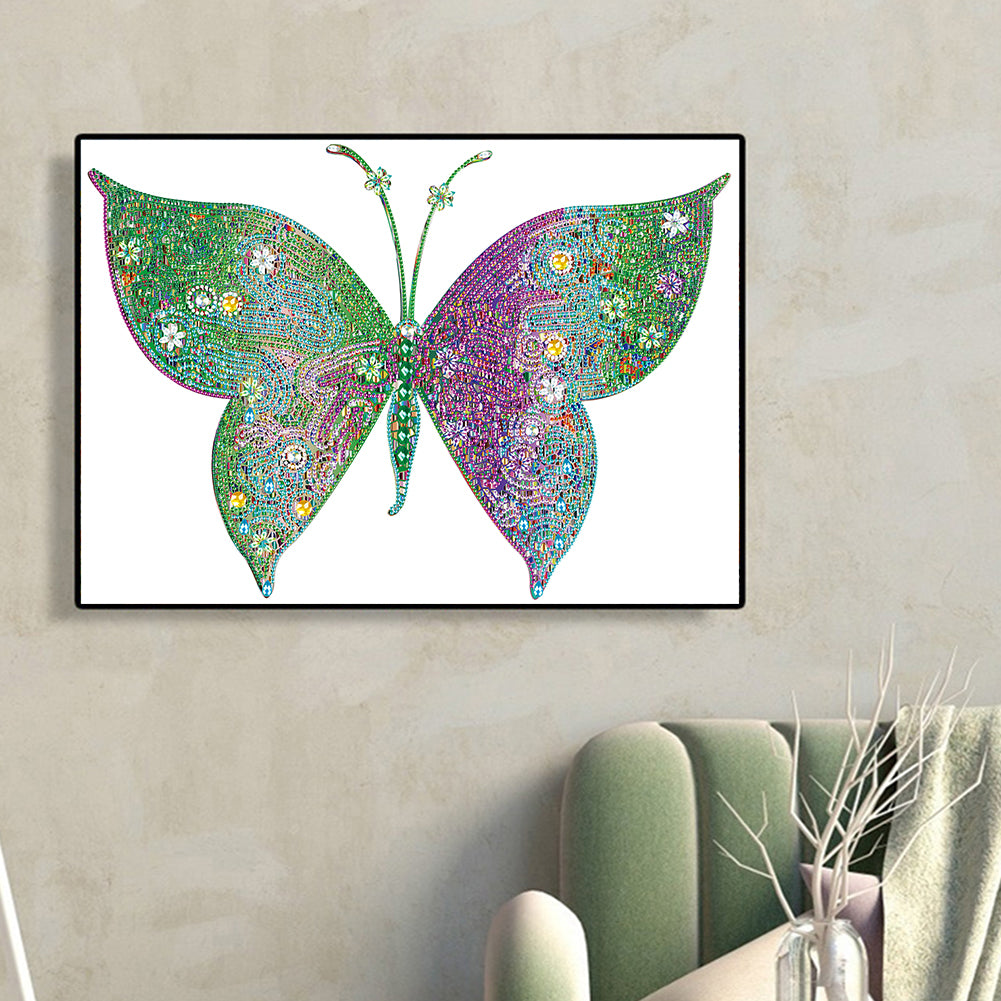 Colorful Butterfly - Special Shaped Drill Diamond Painting 55*40CM