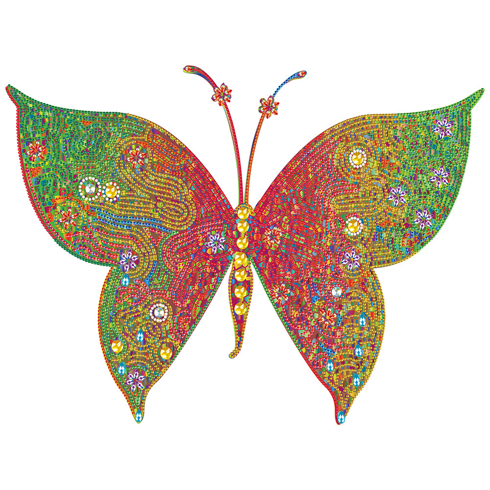 Colorful Butterfly - Special Shaped Drill Diamond Painting 55*40CM