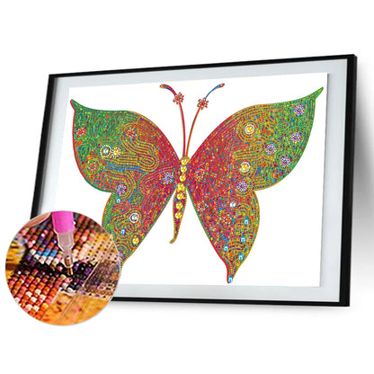 Colorful Butterfly - Special Shaped Drill Diamond Painting 55*40CM