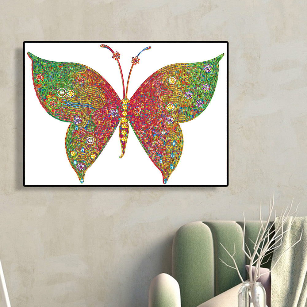 Colorful Butterfly - Special Shaped Drill Diamond Painting 55*40CM