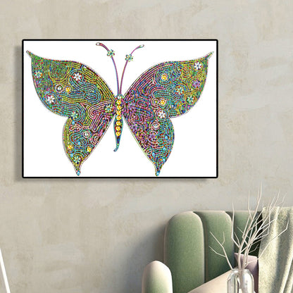 Colorful Butterfly - Special Shaped Drill Diamond Painting 55*40CM