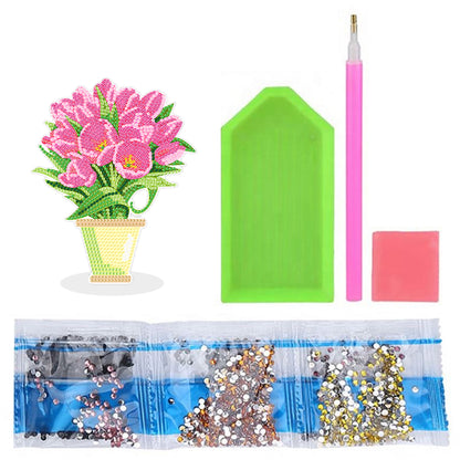 DIY Point Drilling Ornament Handmade Acrylic Mosaic Diamond Art Flower Kids Gift