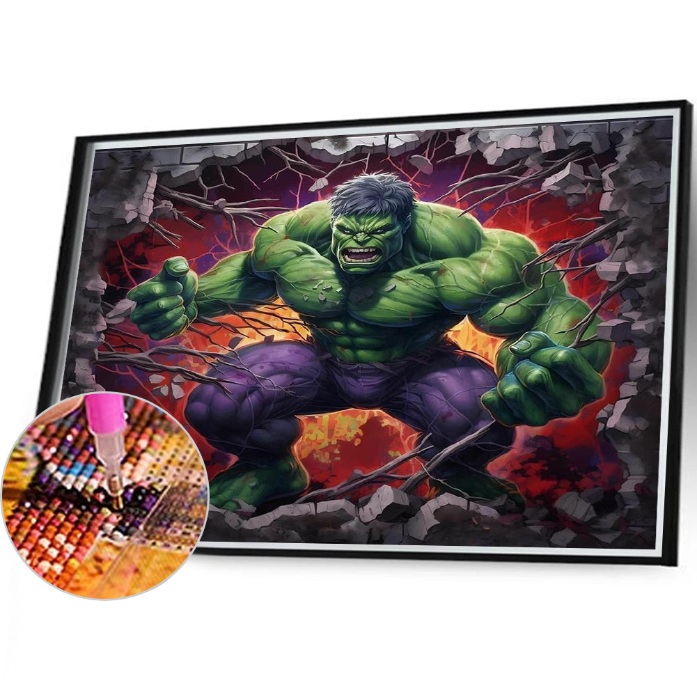 Hulk From The Wall - Full Round Drill Diamond Painting 40*35CM