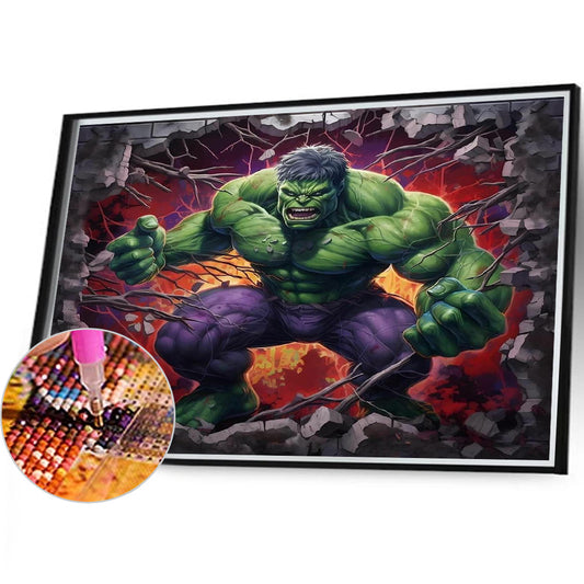 Hulk From The Wall - Full Round Drill Diamond Painting 40*35CM