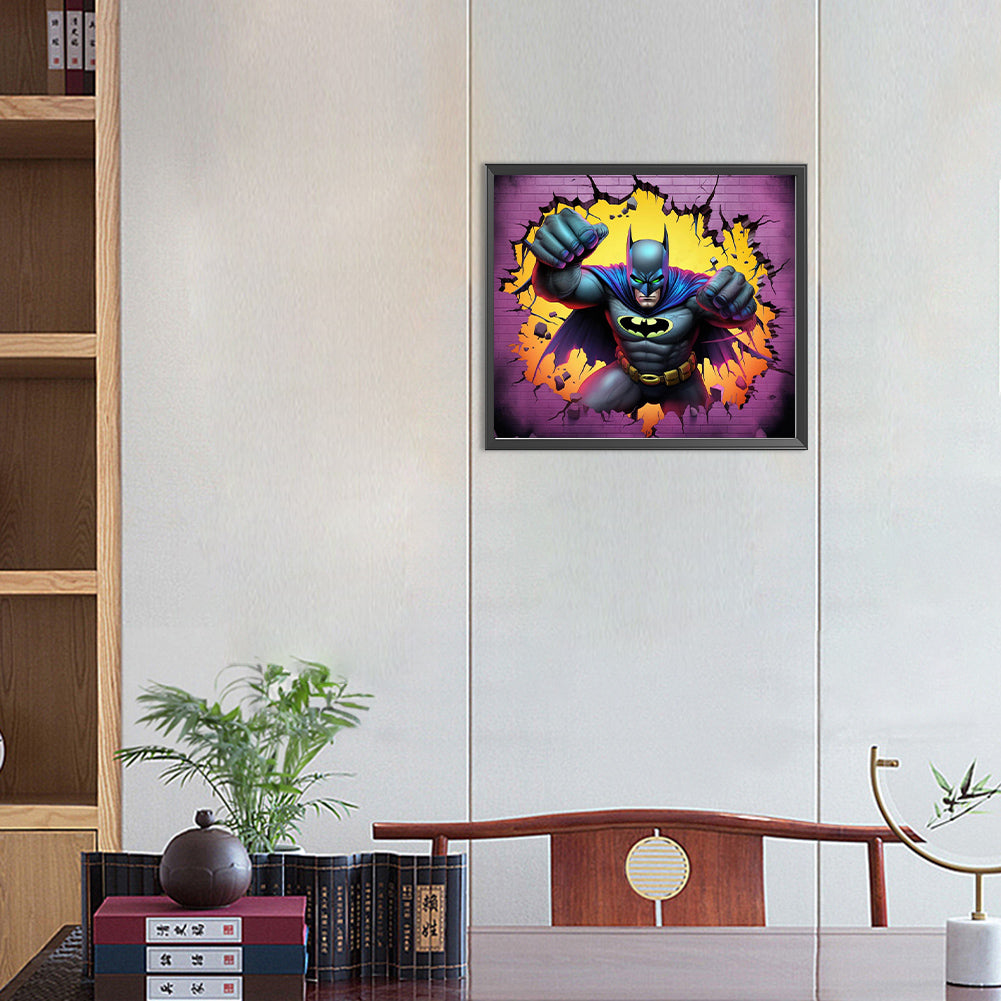 Batman Through The Wall - Full Round Drill Diamond Painting 40*35CM