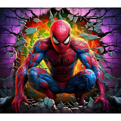 Spider Man Breaking Through The Wall - Full Round Drill Diamond Painting 40*35CM