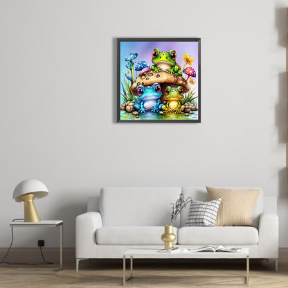 Three Little Frogs - Full Round Drill Diamond Painting 30*30CM