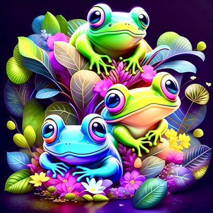 Three Little Frogs - Full Round Drill Diamond Painting 30*30CM