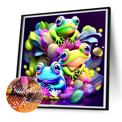 Three Little Frogs - Full Round Drill Diamond Painting 30*30CM