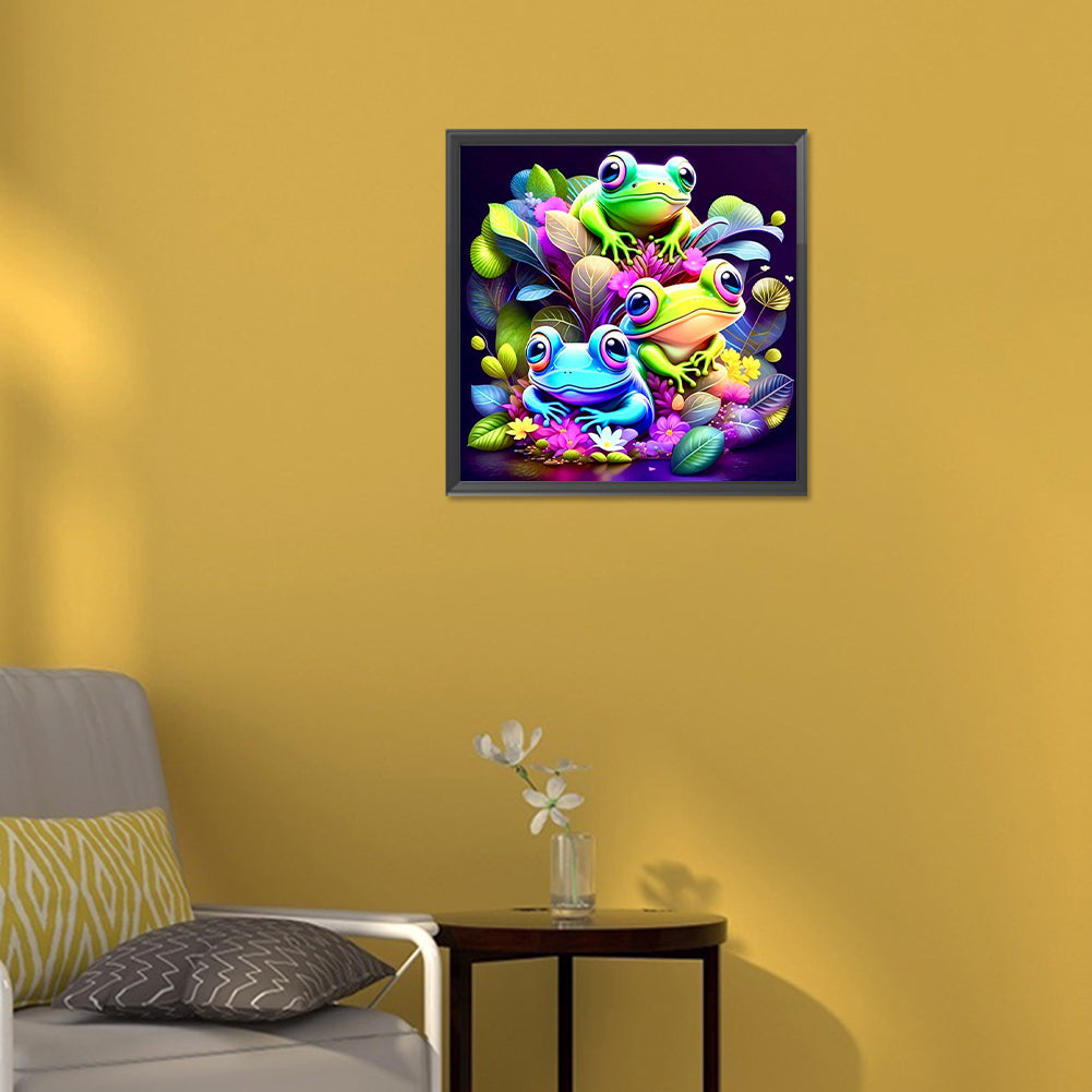 Three Little Frogs - Full Round Drill Diamond Painting 30*30CM