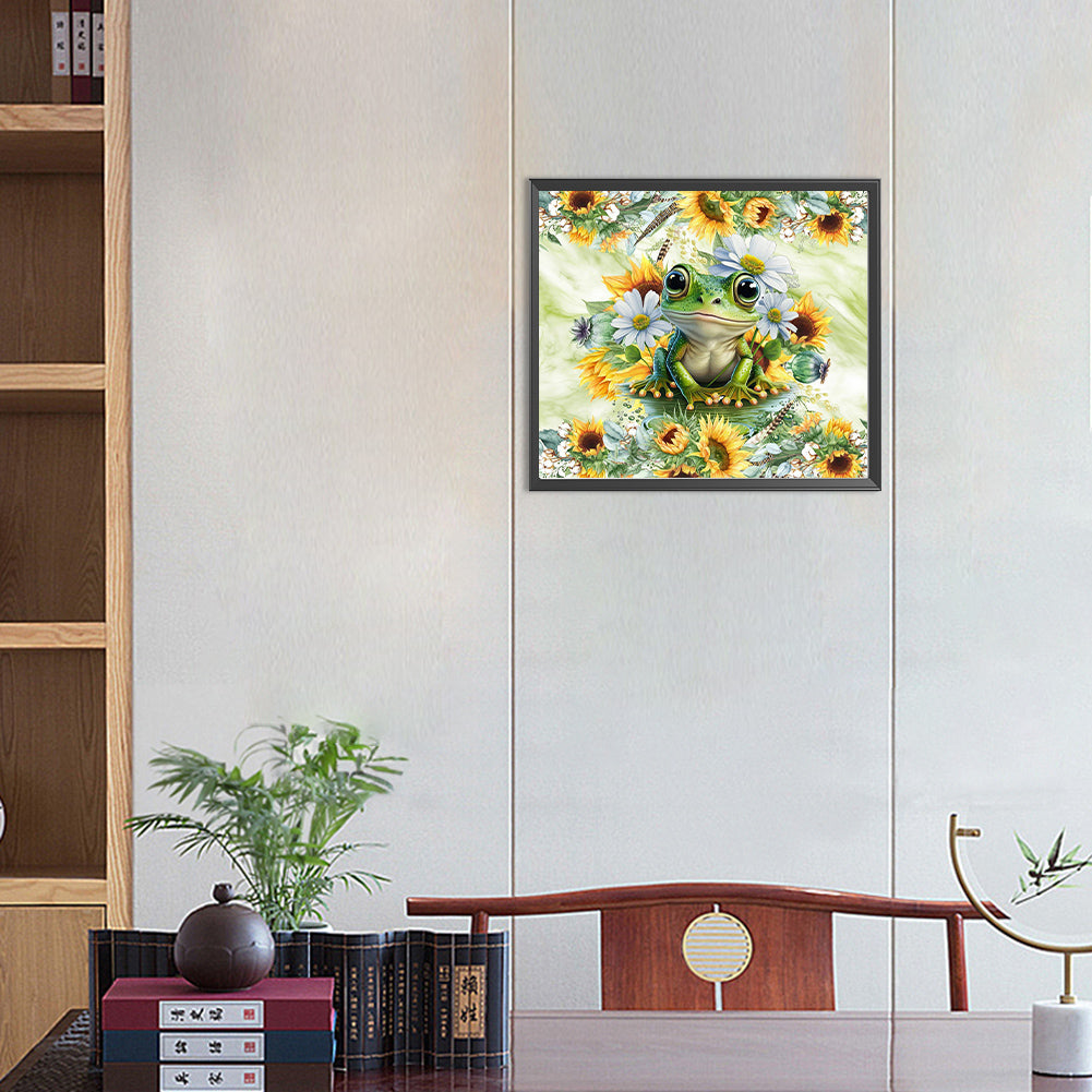 Sunflower Frog - Full Round Drill Diamond Painting 40*35CM