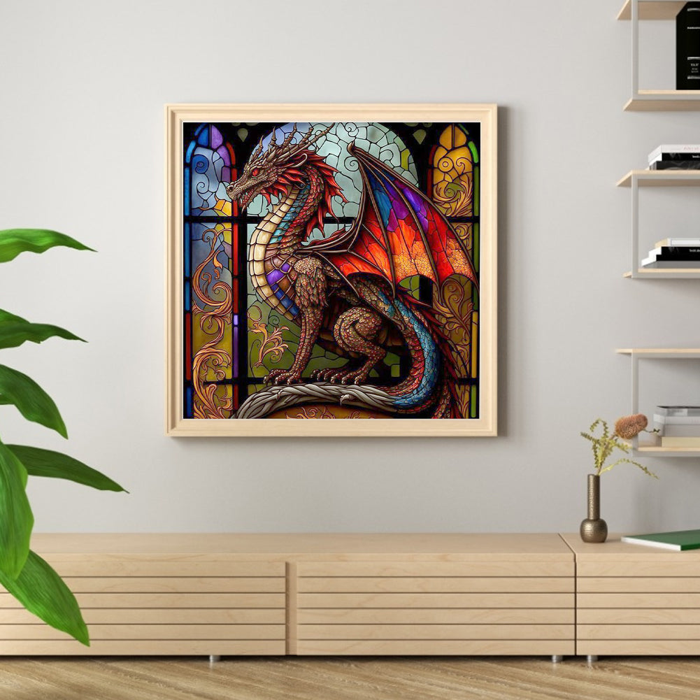 Glass Painting-Pterosaur - 11CT Counted Cross Stitch 40*40CM