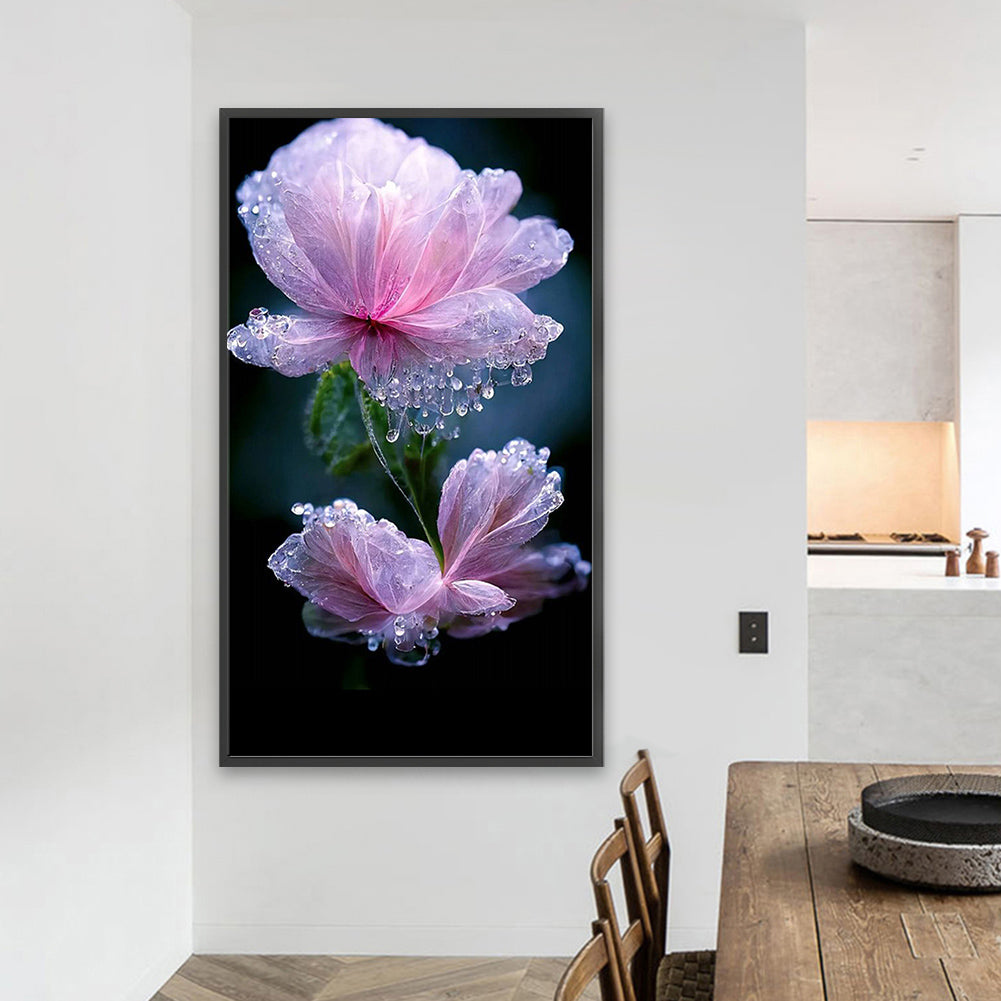 Water Drop Lotus - Full Square Drill Diamond Painting 40*70CM