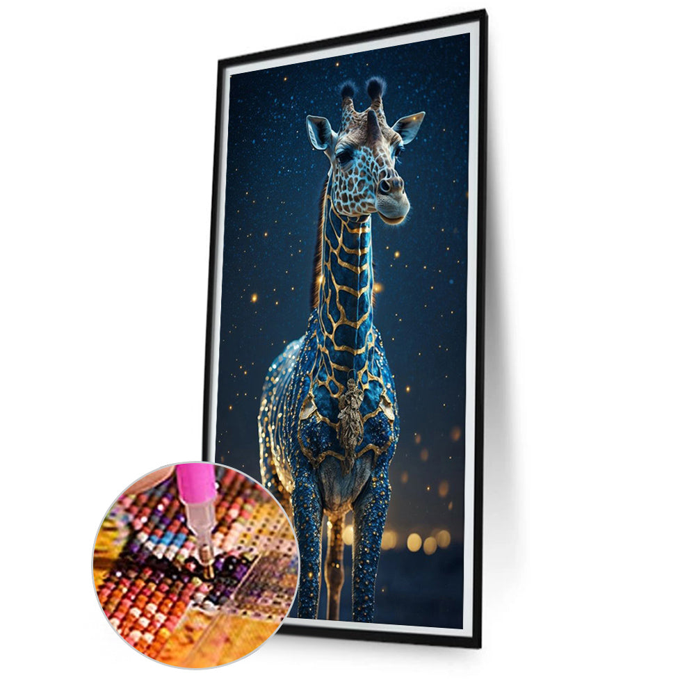 Giraffe At Night Starry Sky - Full Square Drill Diamond Painting 40*80CM