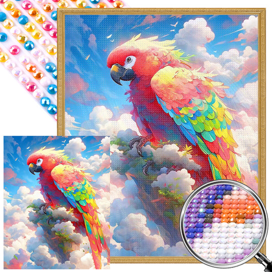 Cloud Parrot - AB Round Drill Diamond Painting 40*50CM