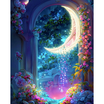 Dream Moon - AB Round Drill Diamond Painting 40*50CM