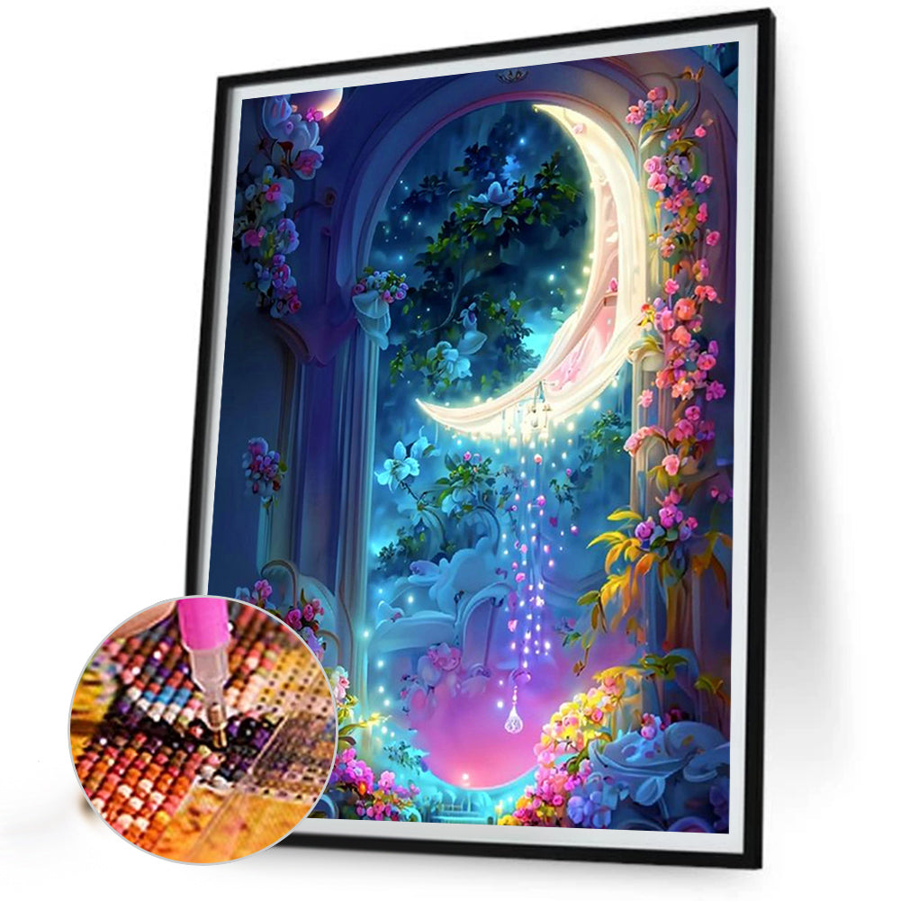 Dream Moon - AB Round Drill Diamond Painting 40*50CM