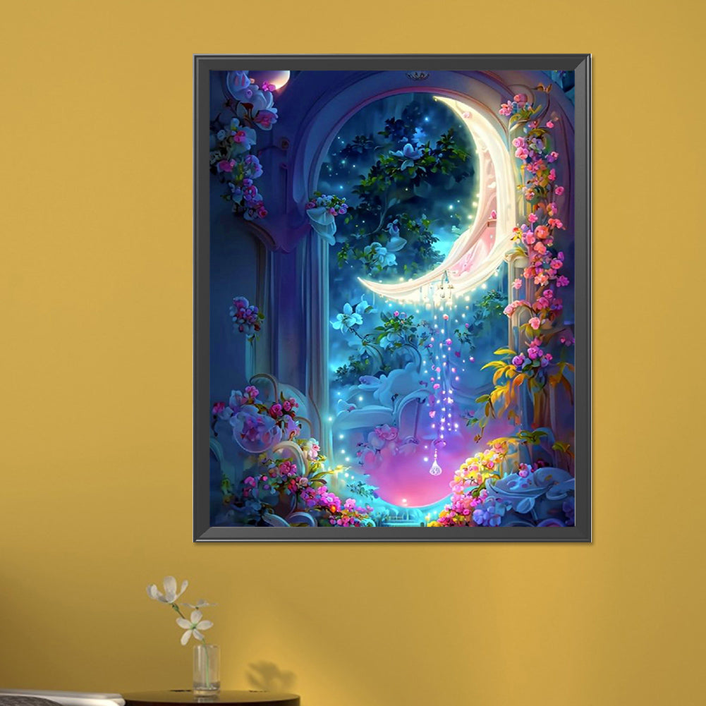 Dream Moon - AB Round Drill Diamond Painting 40*50CM