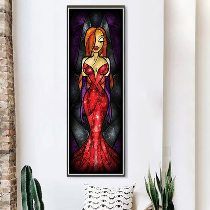 Glass Painting-Jessica Rabbit - 11CT Stamped Cross Stitch 30*83CM
