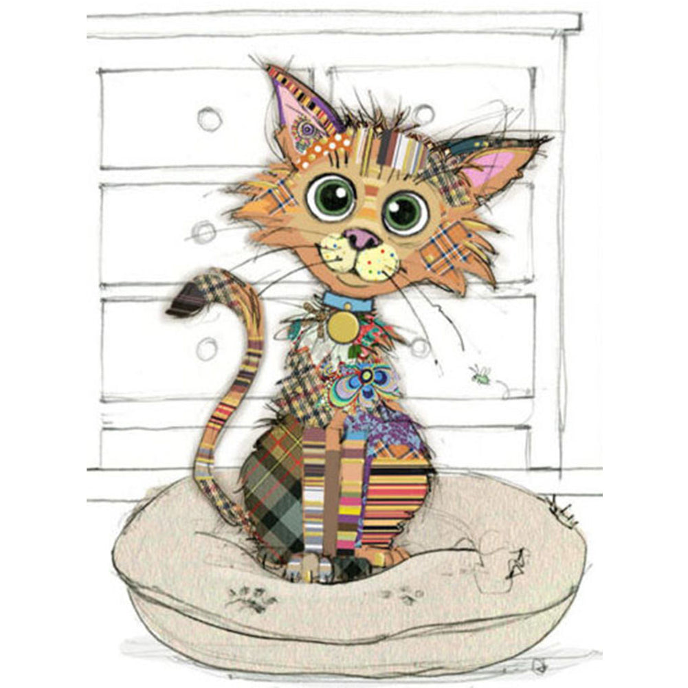 Cartoon Cat - 11CT Stamped Cross Stitch 40*53CM