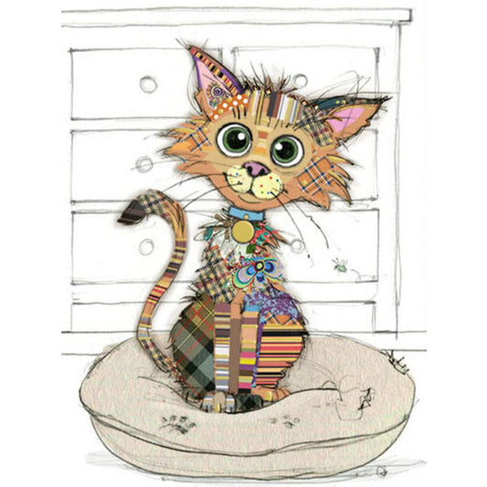 Cartoon Cat - 11CT Stamped Cross Stitch 40*53CM