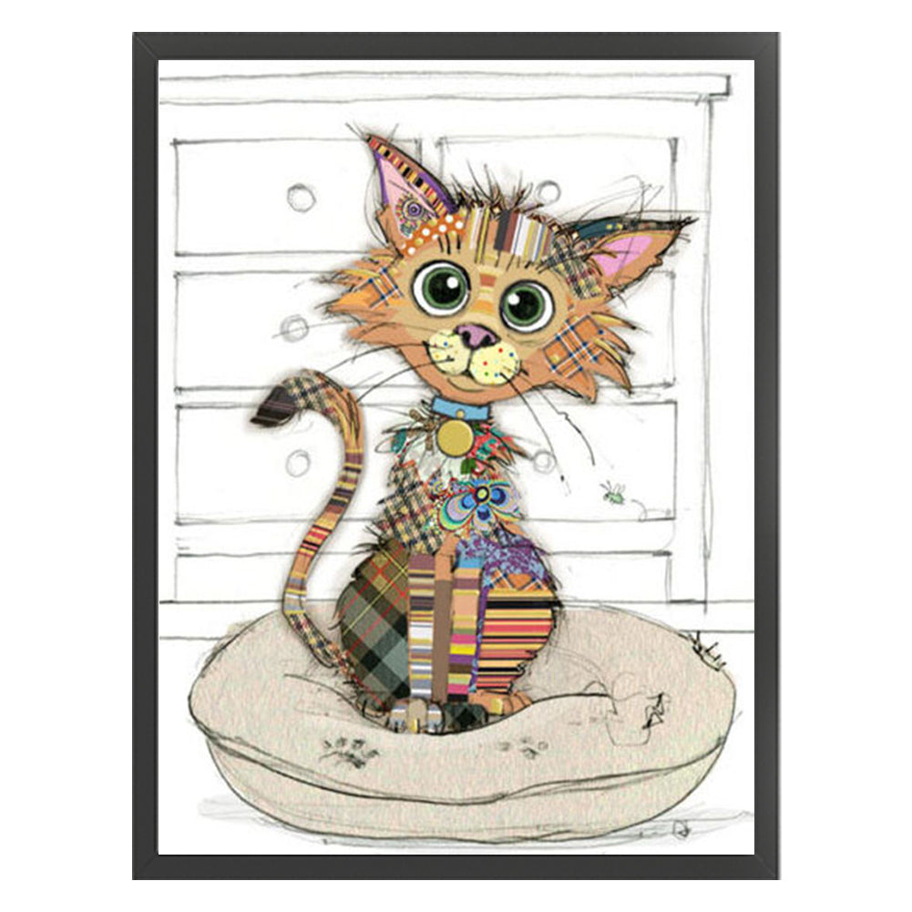 Cartoon Cat - 11CT Stamped Cross Stitch 40*53CM