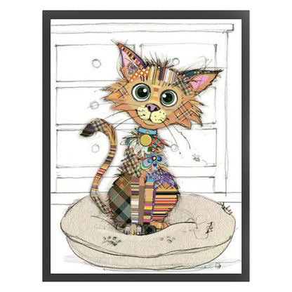Cartoon Cat - 11CT Stamped Cross Stitch 40*53CM